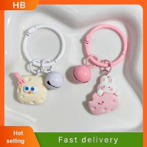 HB Cute Cartoon Cheese Keychain Creative Lovely Bag Pendant Keyring Girls Schoolbag Decoration For Friendship Gifts