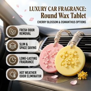 Car Fragrance Aromatherapy Wax Round Air Freshener Long-Lasting Scent