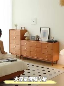 Solid wood bucket cabinet bedroom bed end storage cabinet living room wall drawer storage cabinet