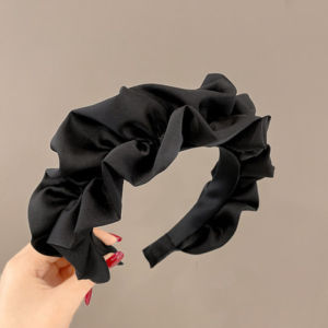 Zy Fashion Wide-brimmed Pleated Headband for Women Korean Style Elegant Temperament Face Wash Hairband Fashion Girl Hair Accessories