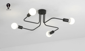 Vintage chandelier industrial wind wrought iron chandelier simple American wrought iron ceiling lamp Bedroom ceiling lamp room living room light study modern simple warm creative gold lamps Northern Europe ins