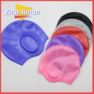 zhanjietun Adults High Elastic Swimming Caps Men Women Waterproof Swimming Pool Cap Protect Ears Long Hair Large Silicone Diving Hat