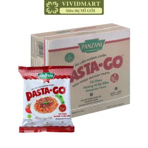 [THÙNG 30 GÓI] - PANZANI - Mì Ý ăn liền không chiên Pasta-go 2 vị: Cà chua bò bằm Cà ri cay Mì Spaghetti ăn liền (105g/gói)
