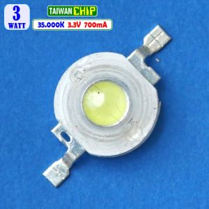 LED HPL 3W 35000K Putih KeBiruan LED Tanning Akuarium Taiwan Chip 45 mil