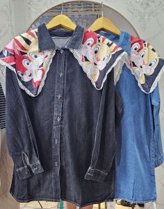 [7 Queen] KODE 18 Kemeja oversize Jeans import- kemeja wanita oversize-kemeja jeans import.
