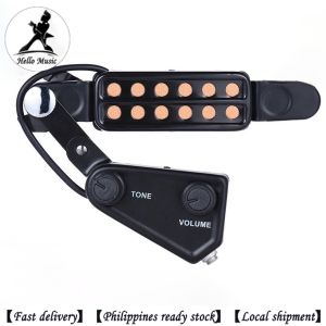 Guitar Pickup 12-hole Acoustic Guitar Sound Hole Pickup Magnetic Transducer Audio Cable Accessories