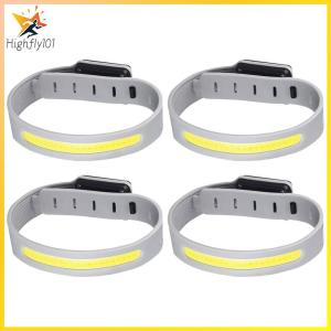 4 PCS COB Night Running Wrist Lamp Rechargeable COB Night Running Armband Adjustable Bicycle Light for Running Walking
