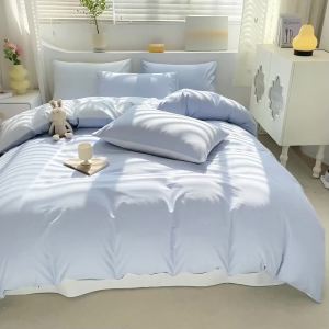 Hongdou Home Textile Washed Cotton Bedding Set for Students Dormitory ins Fresh Style Single and Double Washable Three-Piece Set LZD