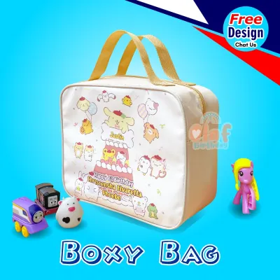 Boxy Bag | Tas Ransel Kado Ultah anak Hampers Souvenir Custom desain Premium Full Digital Printing