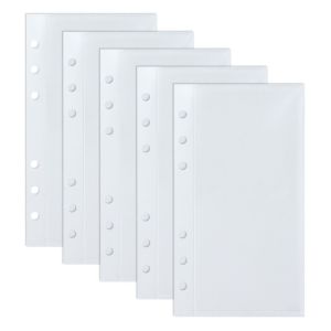 DHCRP 5pcs PP Binder Folders Inner Page 6 Hole A6/A7 Idol Photo Card Holder Office Supplies Budget Sheet Loose Leaf Inside Paper Stationery