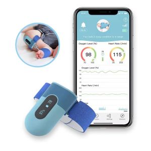 Babyo2 S2 Rechargeable Bluetooth Smart Audio Reminder Wearable Baby Oximeter Spo2 Sleep Heart Rate Baby Blood Oxygen Monitor Wearable Baby Oxygen Monitor S2 Wireless Pulse Oximeter Children Kids Pulsioximetro Pediatric Oximetro De Dedo