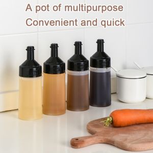 250Ml Kitchen Squeeze Seasoning Bottle With Rack Leak-Proof Condiment Empty Bottles