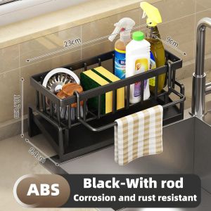 KOZI Sponge Drainer Rack Stainless Kitchen Organizer Bathroom Sink Rack Soap Holder Organizer Rack（COD）