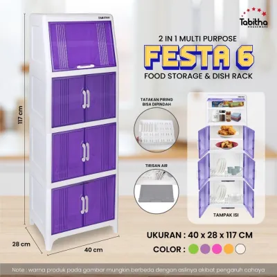 Tabitha Festa Rak Piring Serbaguna / Lemari Piring Plastik / Rak Dapur