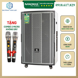 Loa Kéo Nanomax SK-1802 Bass 50cm 960w Karaoke Bluetooth - Tặng 2 Mic Bluetooth - Đại Phát Vĩnh Lộc
