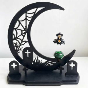 ASDOME Gothic Halloween Witch ic Swing Figurine Vintage Dark Style Ghost Hanging Table Ornament Photo Backdrop Spider Web Pattern ic Hanging Swing Statue Holiday Indoor Home Decor