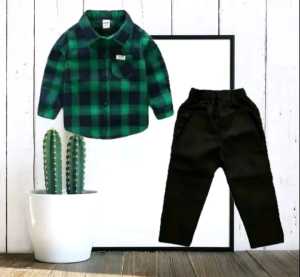 SETELAN ANAK LAKI-LAKI KEMEJA FLANEL + CELANA CHINOS ANAK PANJNG 1-10 TAHUN