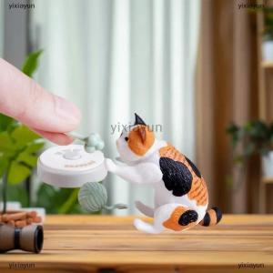 [COD] yixiayun 1 Set Micro Landscape Dollhouse Model Cat Trees Scratcher Deccoration Accessories Toy Mini Cat Ornament