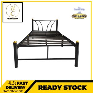 WINTER CLASSIC MODERN SPLIT TYPE SINGLE METAL BED FRAME w/o MATTRESS  POWDER COATING ROUND TUBE  - HATCHIES CORNER