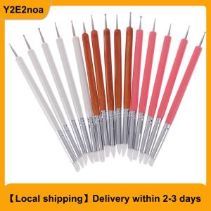 【Local shipping】 5pcs Set soft pottery clay tool silicone+stainlestwo head sculpting art tool