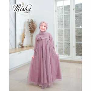 Gamis Brukat Anak Model Terbaru 2025 Misha Dress Pesta Anak Perempuan Lucu Baju Gamis Anak Usia 5-13 Tahun Dress Kondangan