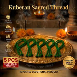 Green Kuberan Sacred Rope | Hindu Prosperity Wrist Thread | Spiritual Protection Money Attraction Kayiru