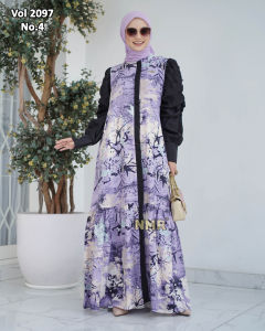 NMR Gamis MS Tangan Kerut Vol 2097-4 (Resleting Depan)