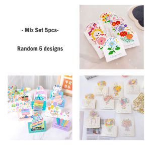 【10pcs】Flower Greeting Cards Set | Birthday Gift Card | Thank You Handwritten Note Cards for Kids Teacher Mom Friend Gift