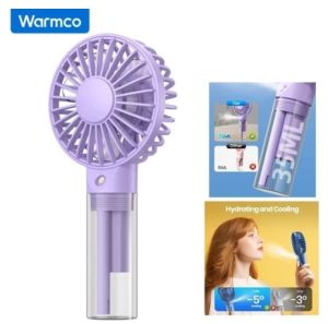 Warmco Large capacity Original UME Water Air-conditioning Fan Portable USB Fan Desktop Turbo Spray Humidification Mini Handheld Fan 2000mAh 4 Speeds Spray Fans