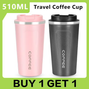 (BUY 1 GET 1) 510ml 304 Stainless Steel Portable Reusable Coffee Mug on-The-Go Travel Vacuum Cup
