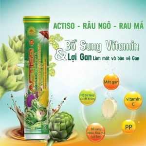 Viên Sủi Mát Gan Actiso Nadophar 20 Viên | Thanh Nhiệt Giải Độc Gan | Giảm Nhiệt Miệng Nổi Mụn