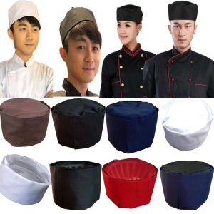DISHONORSTORE76RE2 MenandWomen Headwear Cooking Hat Flat Cap Catering Chef Hat Work Hat Mesh Top Skull Cap