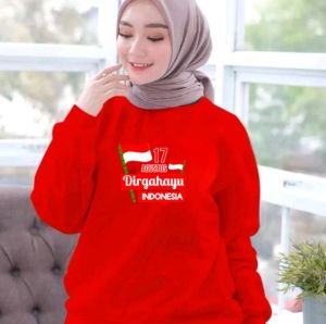 Sale Spesial Sweater Pria Wanita 17 Agustus Kaos Kemerdekaan Hut RI Crewneck Dirgahayu Indonesia Ikn