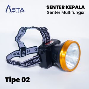 Senter Kepala Super Terang LED Royalton Head Lamp Double Baterai 50 Watt