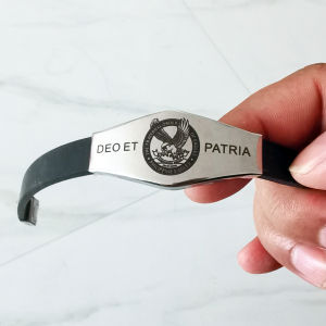 Ly eagle Classic the Fraternal Order of Eagles Bracelet Genuine Silicone Stainless Steel High Quality Bracelet 8 inches