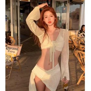 BIKINI บิกินี่ว่ายน้ำ สไตล์เกาหลี เซ็กซี่  บิกินี่สามชิ้น 2382