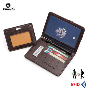 Wiresto Fashion Wallet RFID Card Case Soft PU Wallet Business Wallets Passport Holder Document Holder Mens Womens Multi-Card Position ID Credit Cards Holders Solid Color Travel Purses Coin Pouch