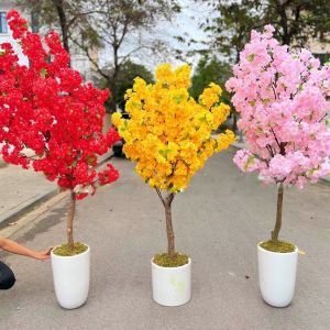 Cây hoa anh đào giả - cây hoa mai giả - Size 140cm đến 180cm - Cây giả hoa lụa Decor trang trí nhà cửa