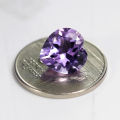 3 ct อเมทิส(Amethyst) ทรงหัวใจ สีม่วง 1 ดวง. 