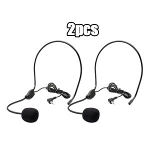 2pcs Professional Wired Headset Microphone For Voice Amplifier Speaker Mike Conference Guide Speech