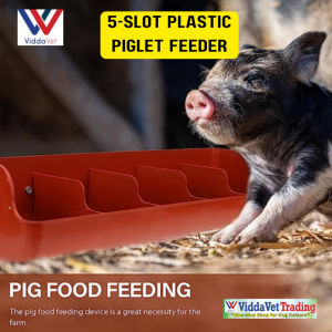 Viddavet Plastic piglet feeder 5 holes Heavy duty piglet feeder pig feeder pig feeder stainless steel pig feeder pig