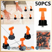 50pcs Tiles Leveler Spacers Tile Leveling System with Special Wrench Reusable Tile Leveling Positioning System Leveler T-lock Floor Tool