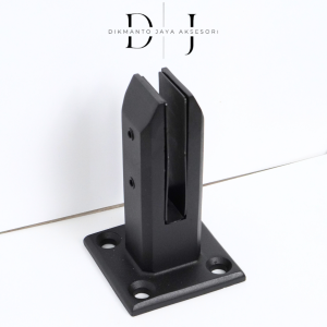 Spigot Kotak Hitam 160 mm Stainless Steel 304 (Pedestal Tiang Railing Kaca) (Kaki Spigote)