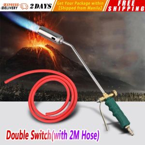 【Double Switch(with 2M Hose)】50# Liquefied Welding Gas Torch Fire G un Welding Gas Torch Burner Welding Accessories Heating Torch Propane Butane Gas Gas-Fire