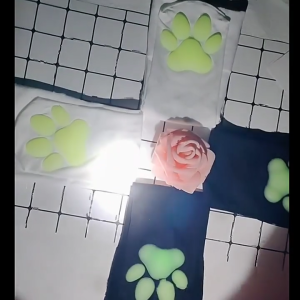 Cat Paw Thigh High Socks Cute Soft 3D Toe Beans Socks Kitten Claw Pad Socks Night Lights Cat Paw Over Knee Stockings