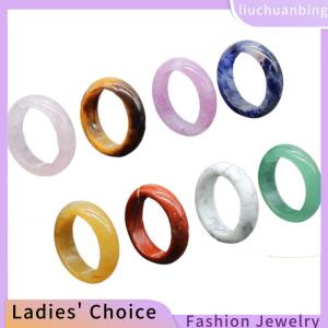 [COD] liuchuanbing Jewellery 1Pcs Natural Stone Rings Exquisite Agates Ring For Women Girl Fashion Finger Ring Party Wedding Jewelry Accessories Gift