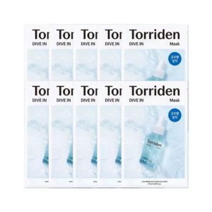 (SG STOCK) Torriden Dive-In Balanceful Low Molecular Hyaluronic Acid Mask Sheet 27ml 10 Pcs Full Cica Soothing Calming