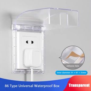 GONLUEZ Wall-mounted Switch Protective Cover Self-Adhesive Plastic Socket Waterproof Box Power Outlet Supplies 86 Type Splash-Proof Box Bathroom