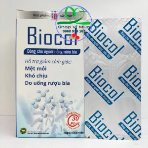 Giải rượu Biocol hộp 6 vỉ x 6 viên - Dùng cho người uống rượu bia với biểu hiện mệt mỏi khó chịu