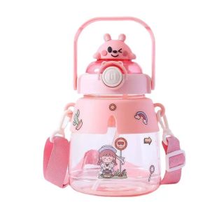 Internet celebrity cloak doll big belly cup cute large capacity tons ton cup with strap childrens straw water cup